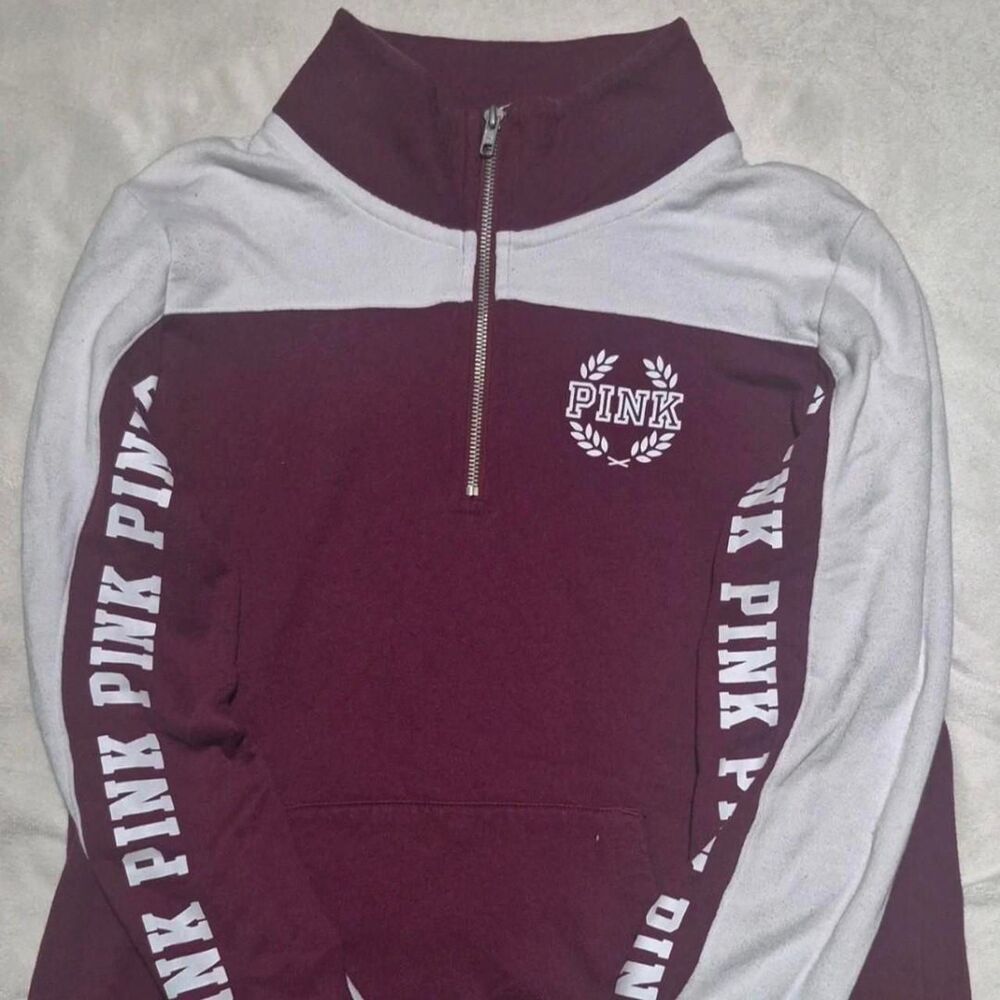 Victoria-s-secret Women's Burgundy and Purple Sweatshirt